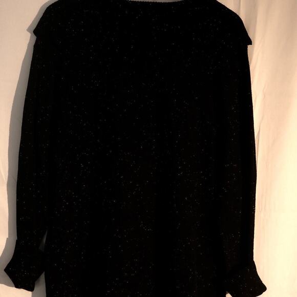 Calvin Klein Black Tunic White dots Pullover Top Asymmetric Hem - Picture 12 of 16